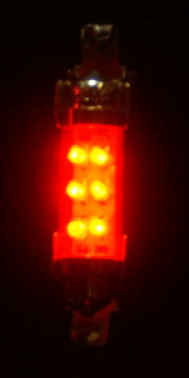 LED Globe 12 Volt Festoon Red