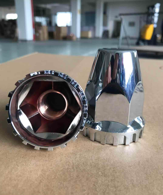 Nut Cover Screw On 32mm/33mm Chrome Plastic