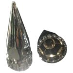 Nut Cover Screw On 32mm/33mm Chrome Plastic Long Pointed
