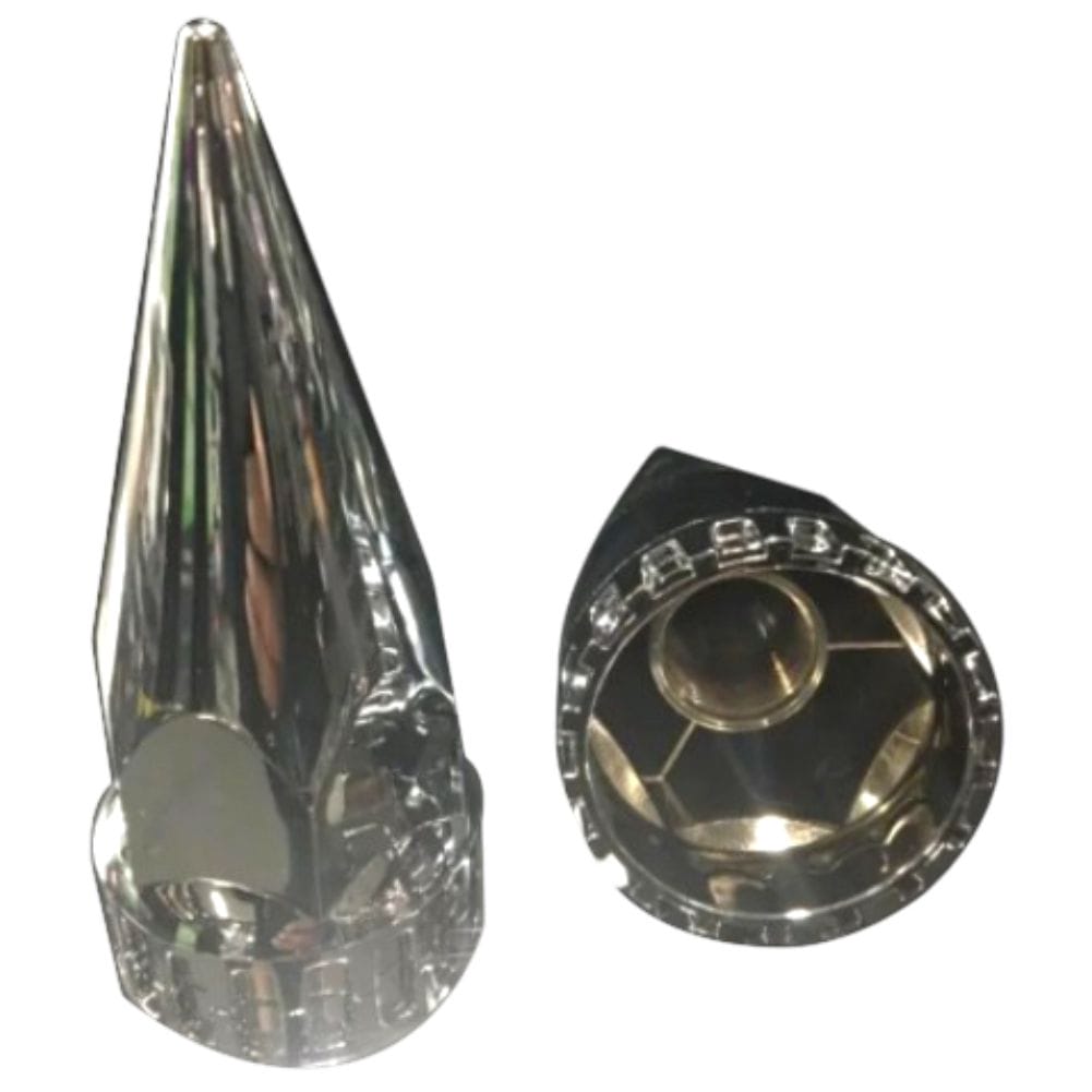 Nut Cover Screw On 32mm/33mm Chrome Plastic Long Pointed