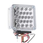LED Square 1 & 2 Stud 2 Face Multi Volt Clear/Amber Indicator