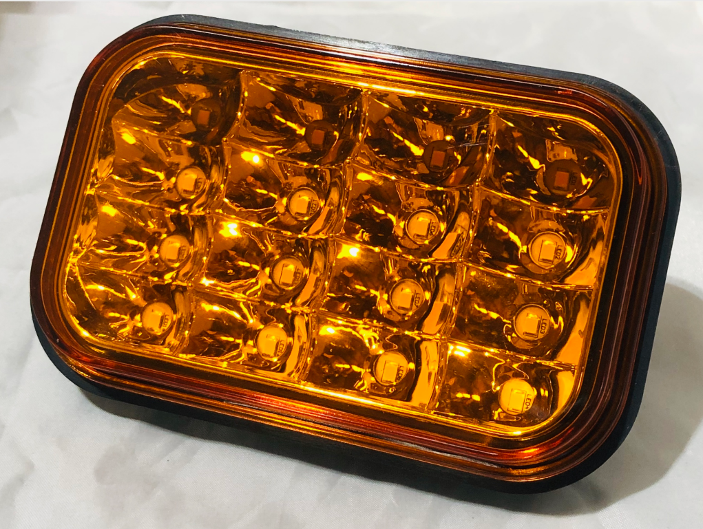 LED Multi Volt Rectangle Amber Indicator
