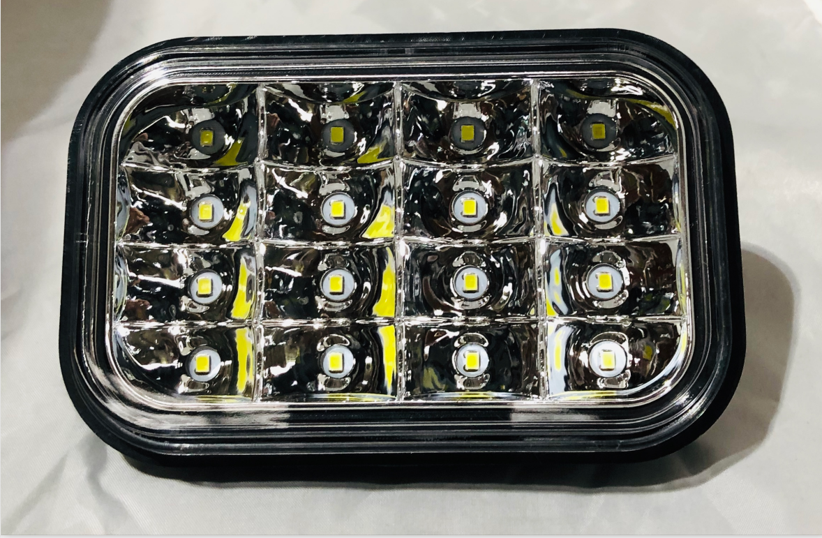 LED Multi Volt Rectangle Clear Reverse