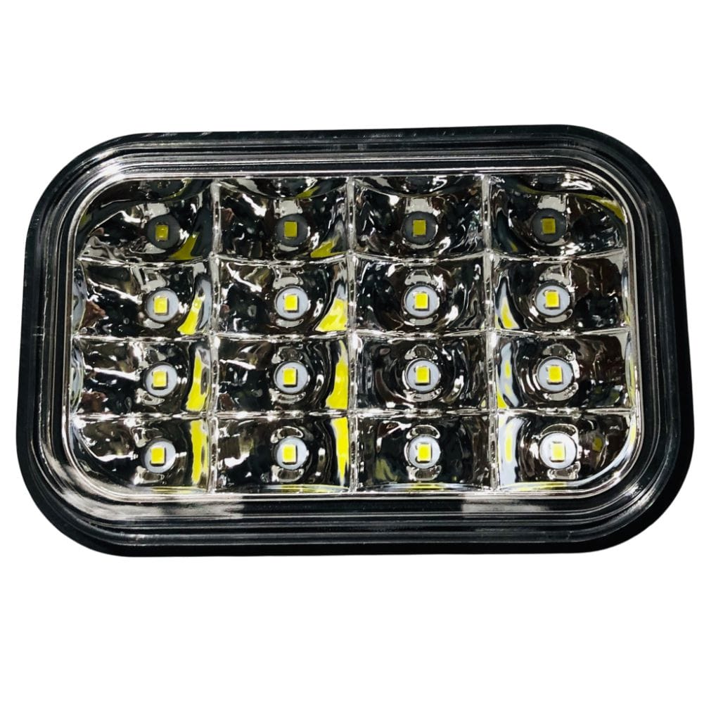 LED Multi Volt Rectangle Clear Reverse