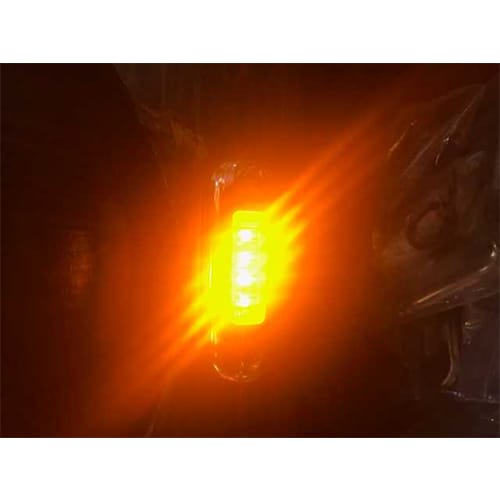 LED Multi-Volt Clear/Amber Flush Mount with Stainless Steel Trim
