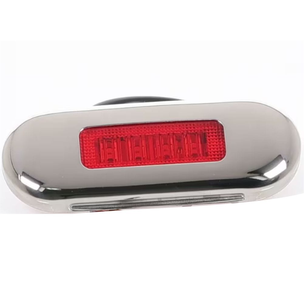 LED Multi-Volt Red Flush Mount with Stainless Steel Trim