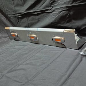 Stainless Steel Tank Skirt 700MM 3 Amber LED's Single To Suit Scania