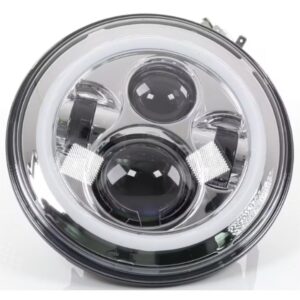 LED Angel Eye 7 Inch Headlight H4 Hi/Lo Clear