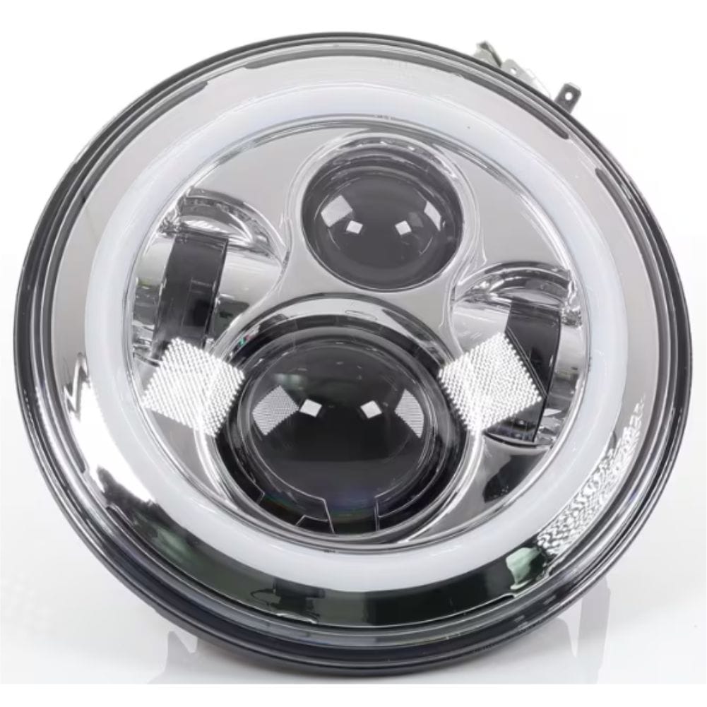 LED Angel Eye 7 Inch Headlight H4 Hi/Lo Clear