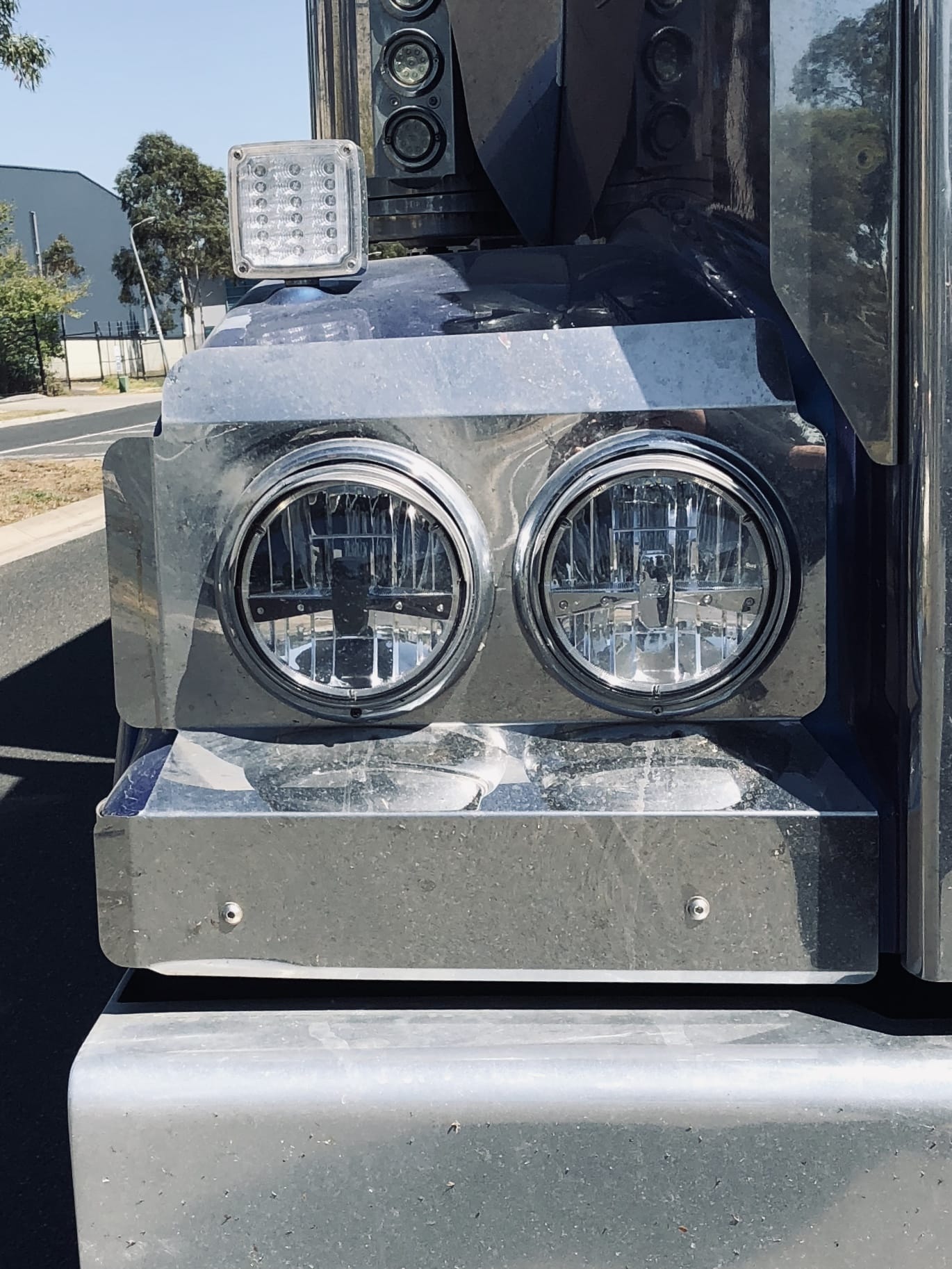Stainless Steel Headlight Backings Long Pair To Suit Western Star 4900 2008 Onward