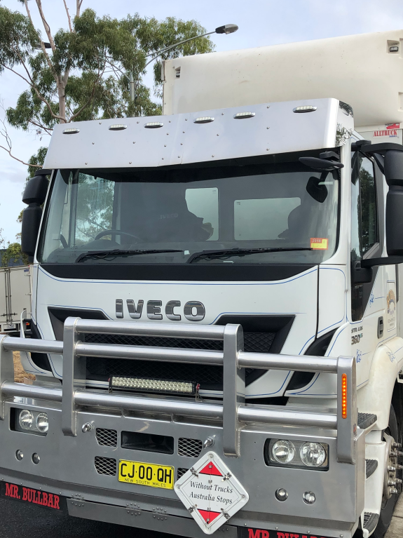 Stainless Steel Sun Visor 13 Inch  with 2 Holes To Suit Iveco Powerstar/Stralis