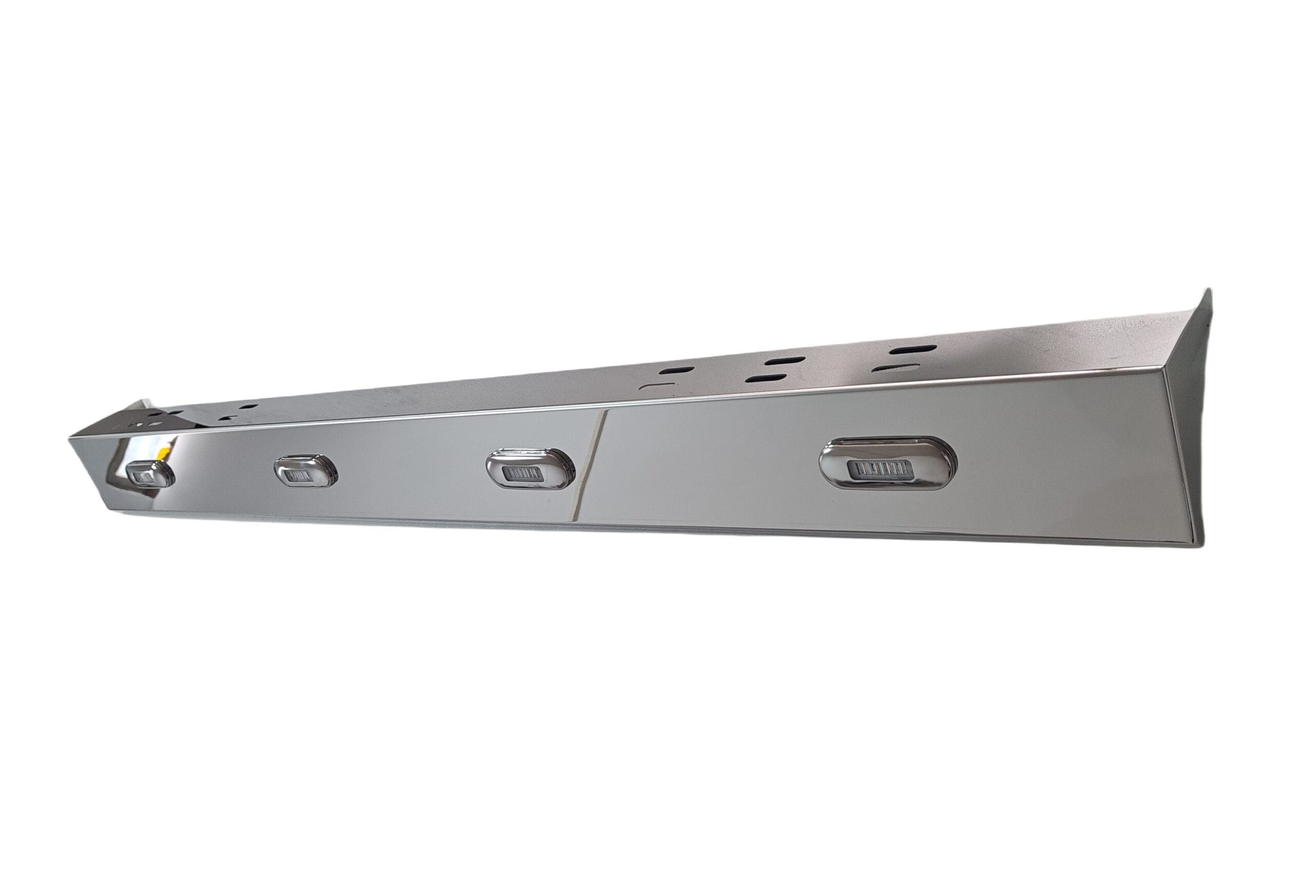 Stainless Steel Tank Skirt 1220MM 4 Clear Amber LED's Single To Suit Scania