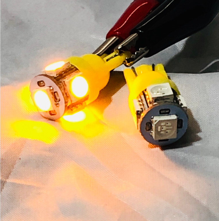 LED Globe 12 Volt T10 Wedge Multi Directional Amber