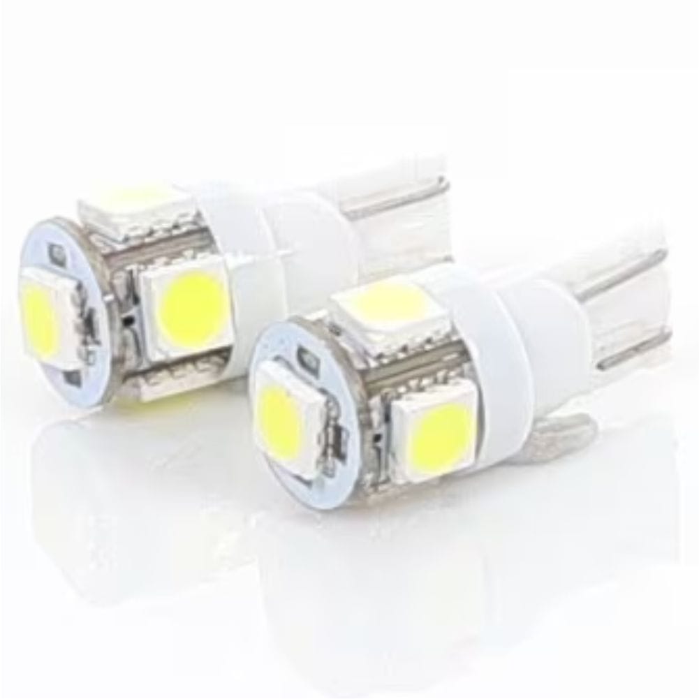 LED Globe 12 Volt T10 Wedge Multi Directional Clear Pair