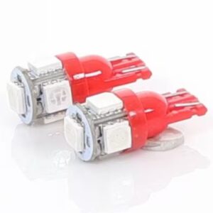 LED Globe 24 Volt Wedge Multi Directional Red Pair