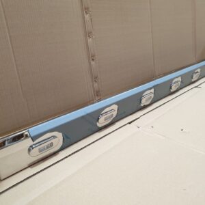 Stainless Steel Tank Skirt D Shape 1845mm 8 Clear Amber LED To Suit Mack/Volvo
