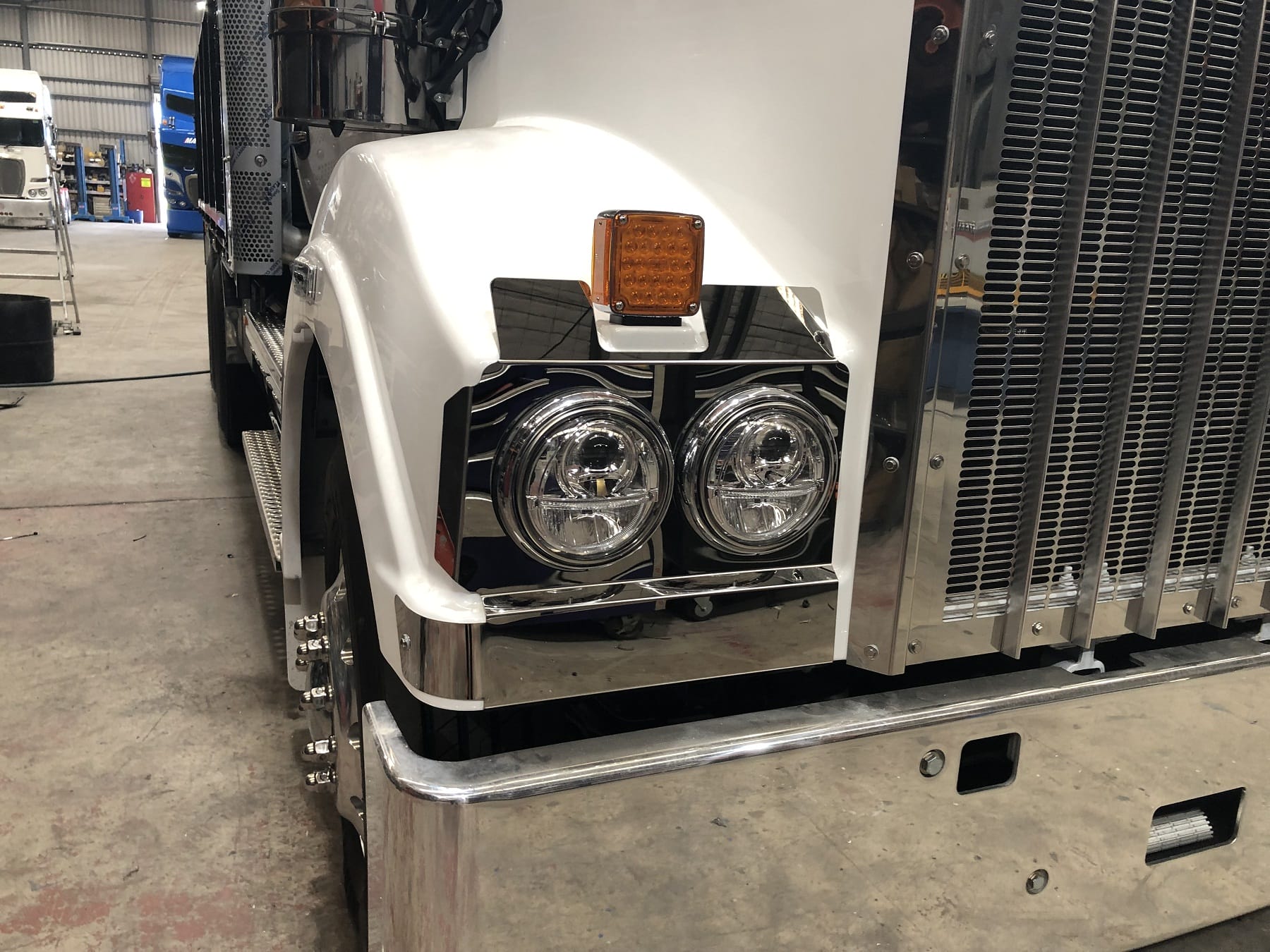Stainless Steel Headlight Backings To Suit Kenworth T610 SAR