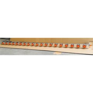 Stainless Steel Light Bar 21 Torpedo LED Amber 2370mm