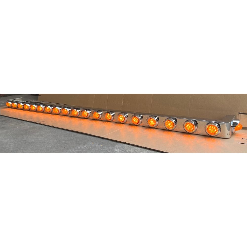 Stainless Steel Light Bar 21 Torpedo LED Amber 2370mm