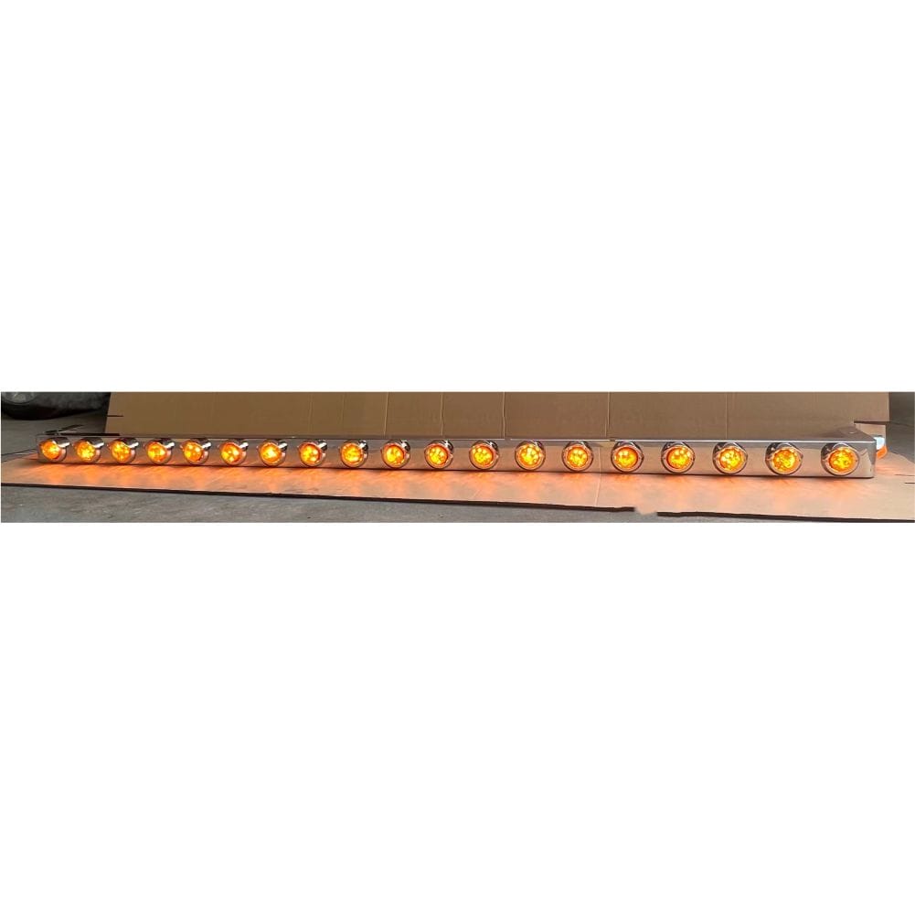 Stainless Steel Light Bar 21 Torpedo LED Amber 2370mm