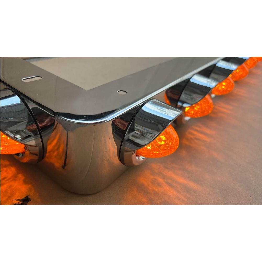 Stainless Steel Light Bar 21 Torpedo LED Amber 2370mm