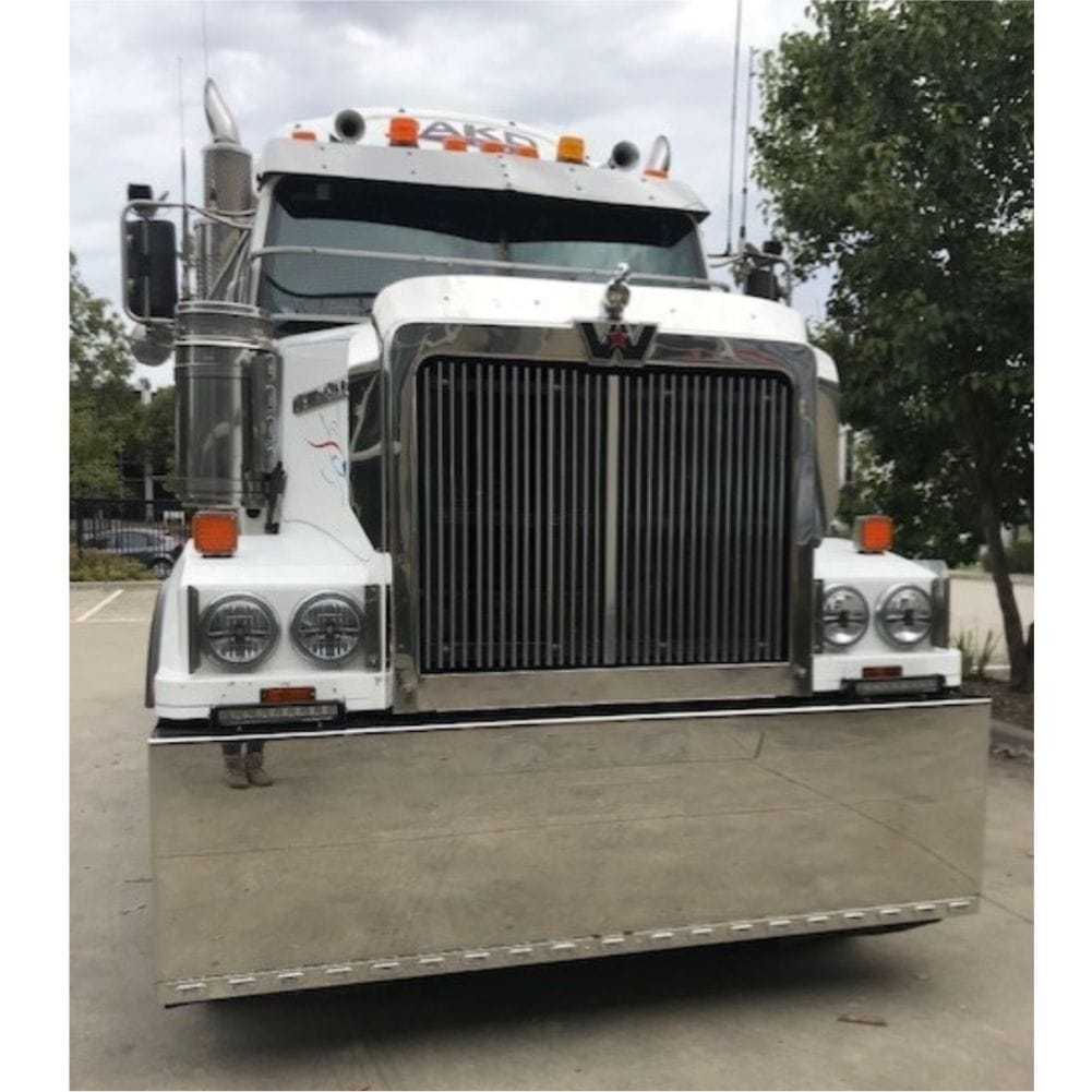 Stainless Steel Bumper Bar 25 Inch Curved End To Suit Western Star