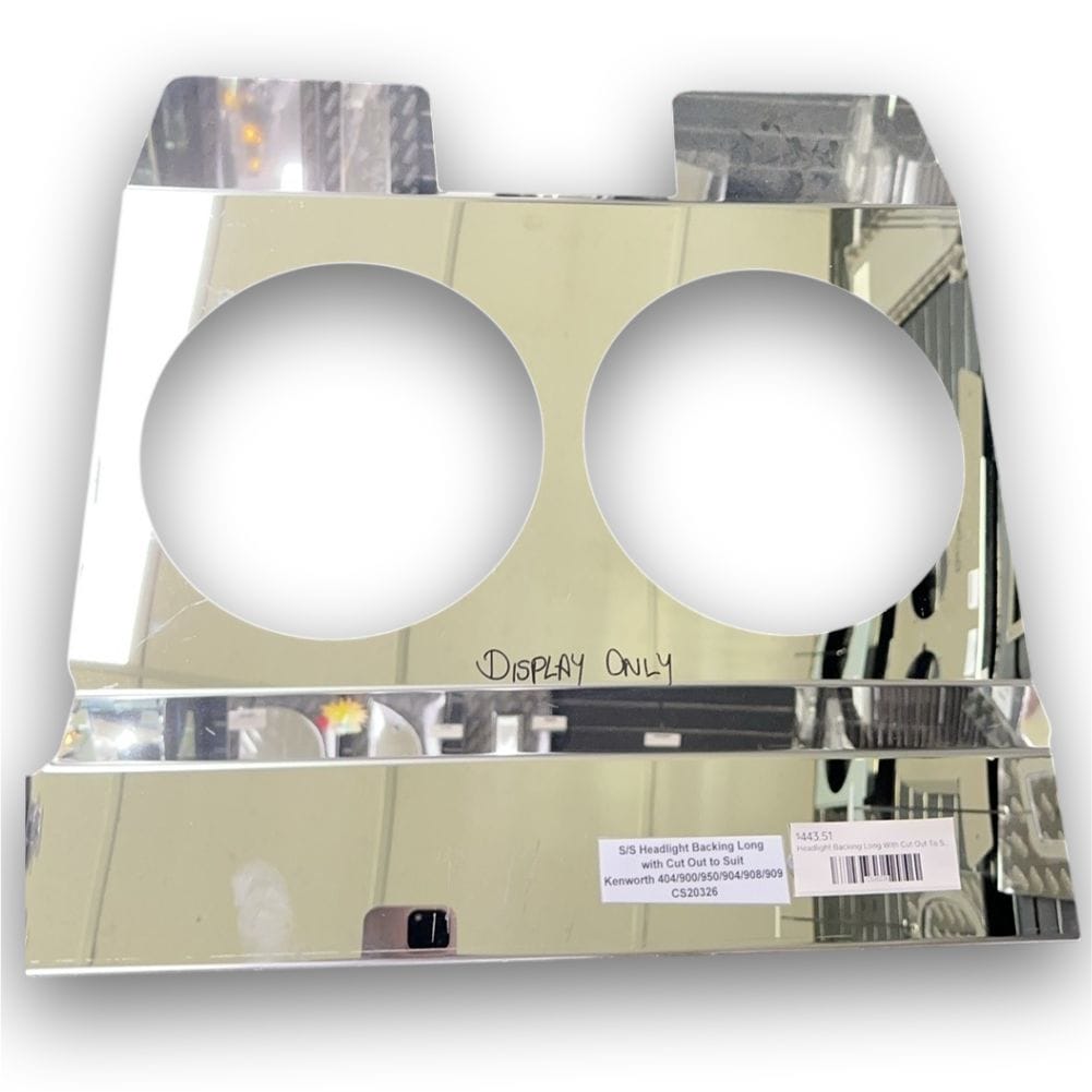 Stainless Steel Headlight Backings Long With Cut Out To Suit Kenworth T404/900/950/904/908/909