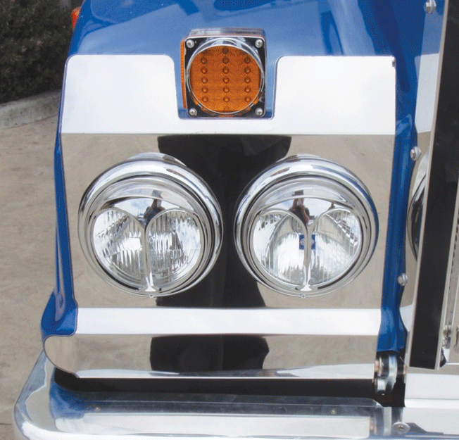 Stainless Steel Headlight Backings Long With Cut Out To Suit Kenworth T404/900/950/904/908/909