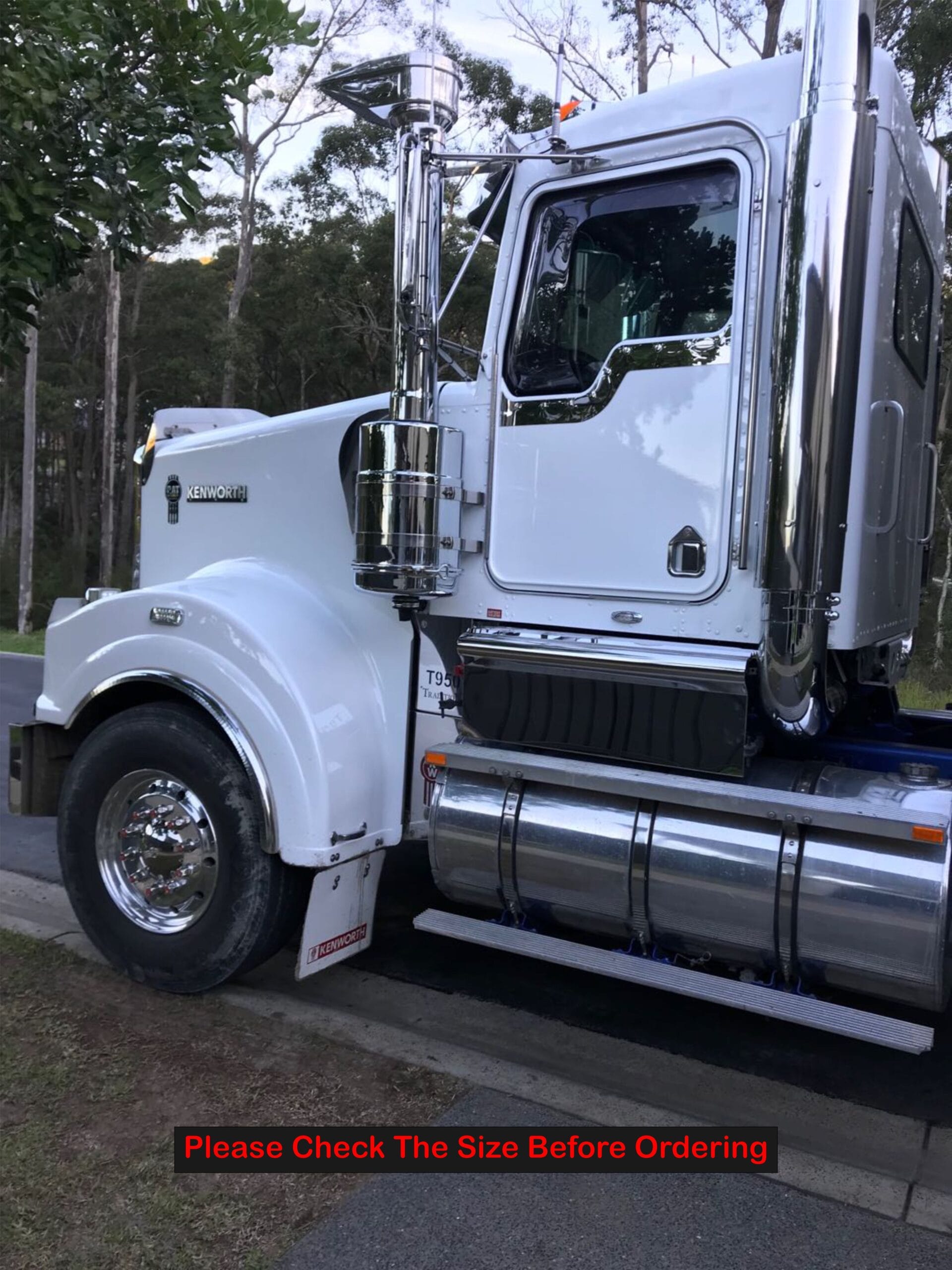 Stainless Steel Battery Box Cover To Suit Kenworth T950 Day Cab Round Tank