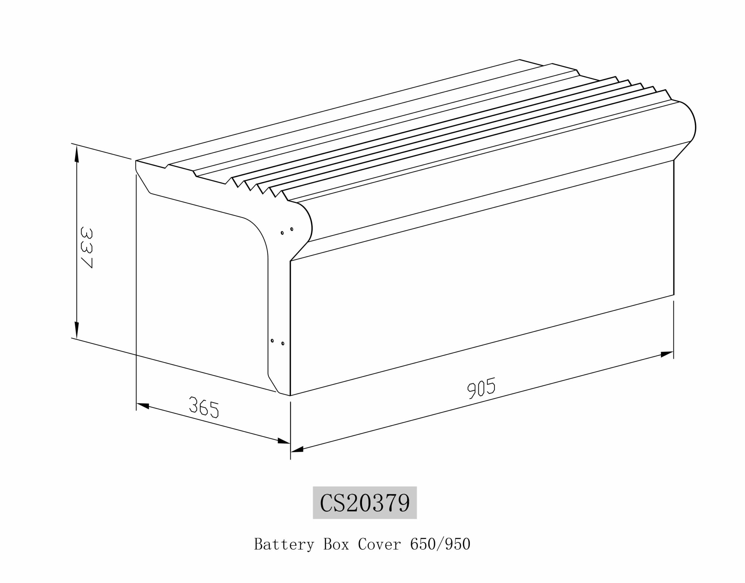 Stainless Steel Battery Box Cover To Suit Kenworth T950 Day Cab  Round Tank