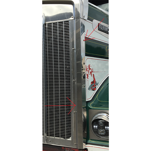 Stainless Steel Side Grill Panel To Suit Kenworth /T908/T909 Left Hand Side
