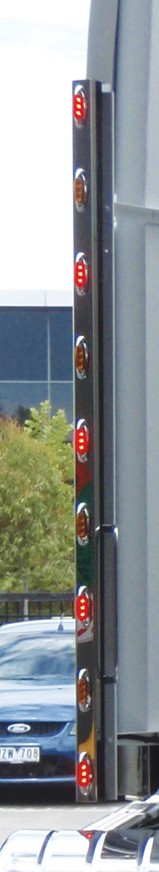 Stainless Steel Wing Extensions Red LED 1860mm To Suit Kenworth T608/904/908/909 LED Red