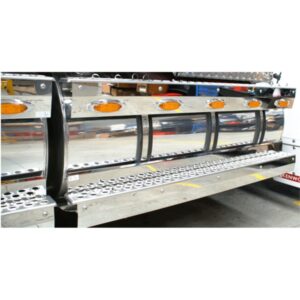 Stainless Steel Tank Skirt Round 1350MM 4 LED Amber Single To Suit Kenworth/Freightliner