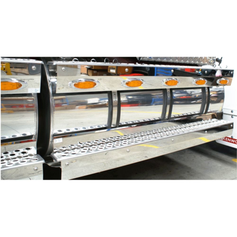 Stainless Steel Tank Skirt Round 1350MM 4 LED Amber Single To Suit Kenworth/Freightliner