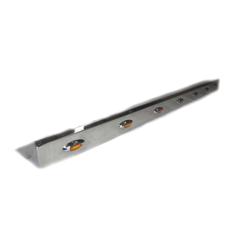 Stainless Steel Tank Skirt D Shape 1750mm 7 Amber LED Single To Suit Mack/Volvo