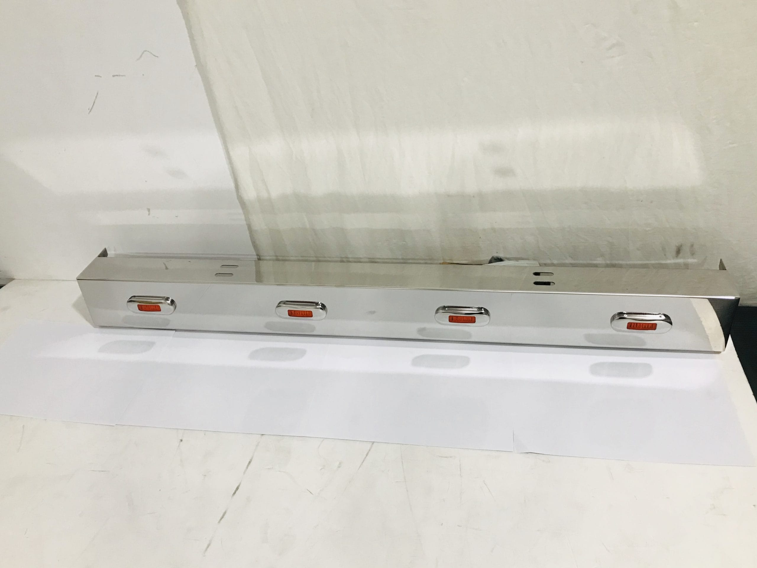 Stainless Steel Tank Skirt 1030MM 4 Amber LED's Single To Suit Scania
