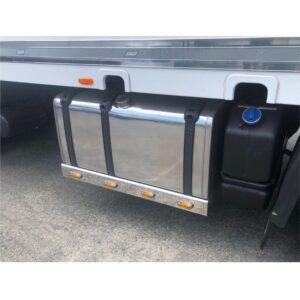 Stainless Steel Tank Skirt 1220MM 4 Amber LED's Single To Suit Scania