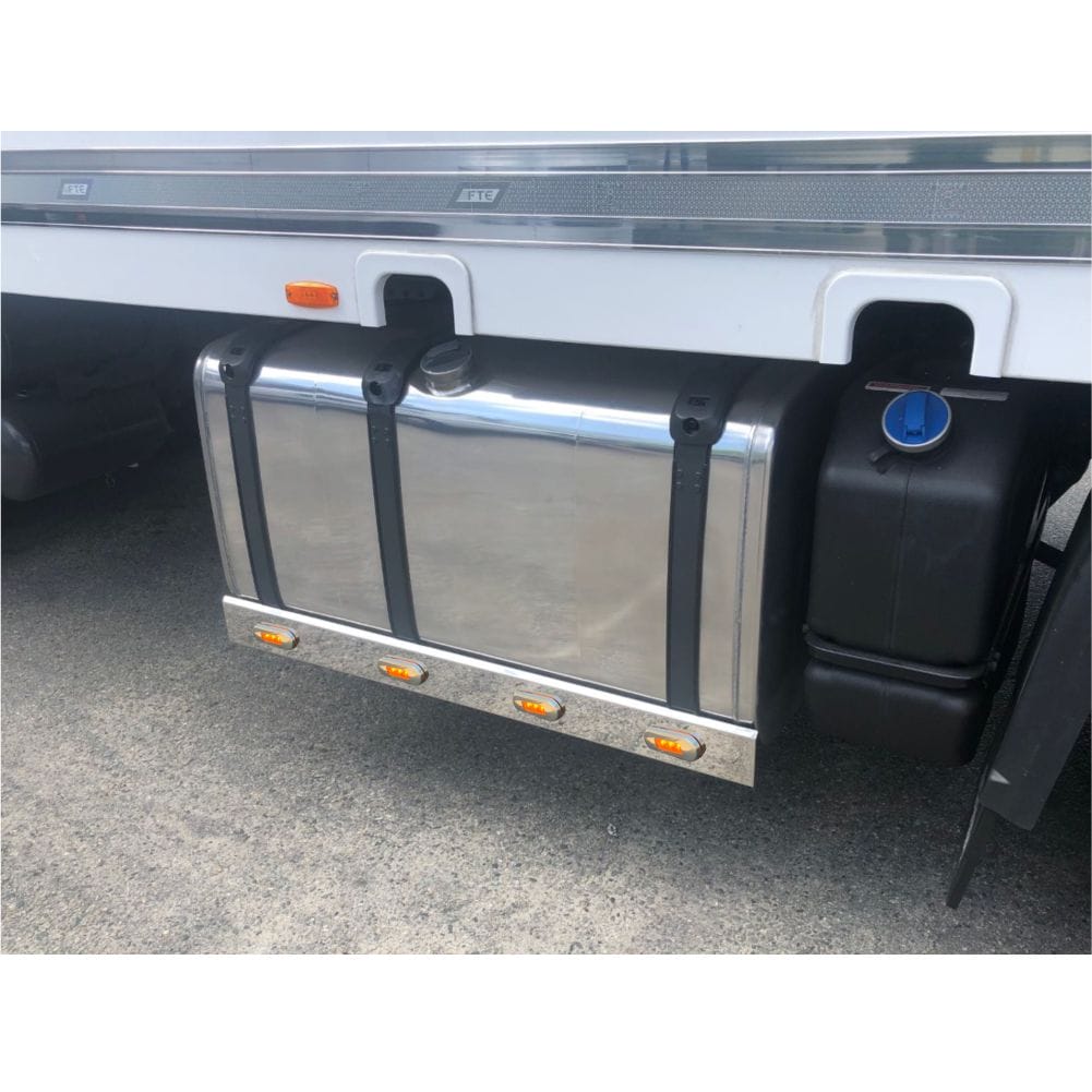 Stainless Steel Tank Skirt 1220MM 4 Amber LED's Single To Suit Scania