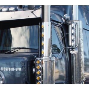 Stainless Steel Pre Cleaner Cover Amber Pair To Suit Western Star