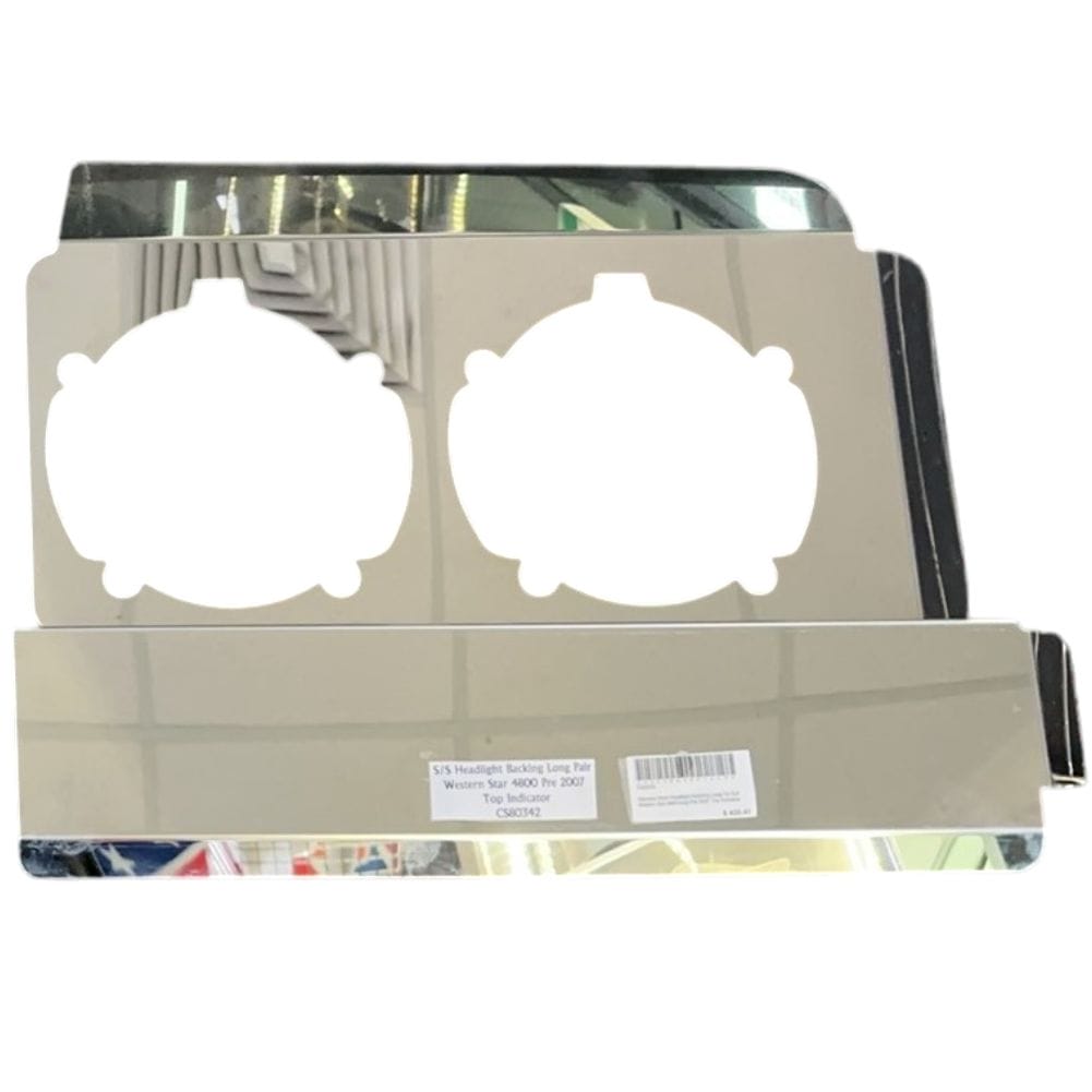 Stainless Steel Headlight Backings Long To Suit Western Star 4800 long Pre 2007 Top Indicator