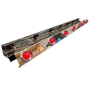 Stainless Steel Wing Extensions Red 7/14 Torpedo LED Pair To Suit Western Star 4800/4900