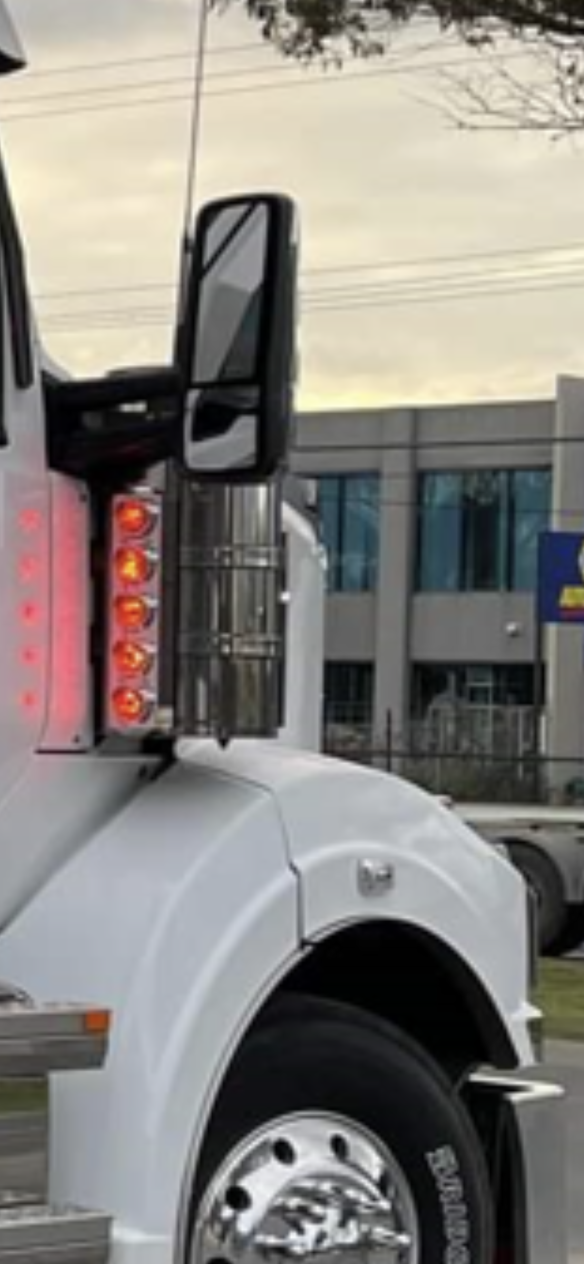 Stainless Steel Air Box Light Clear/Red To Suit Western Star
