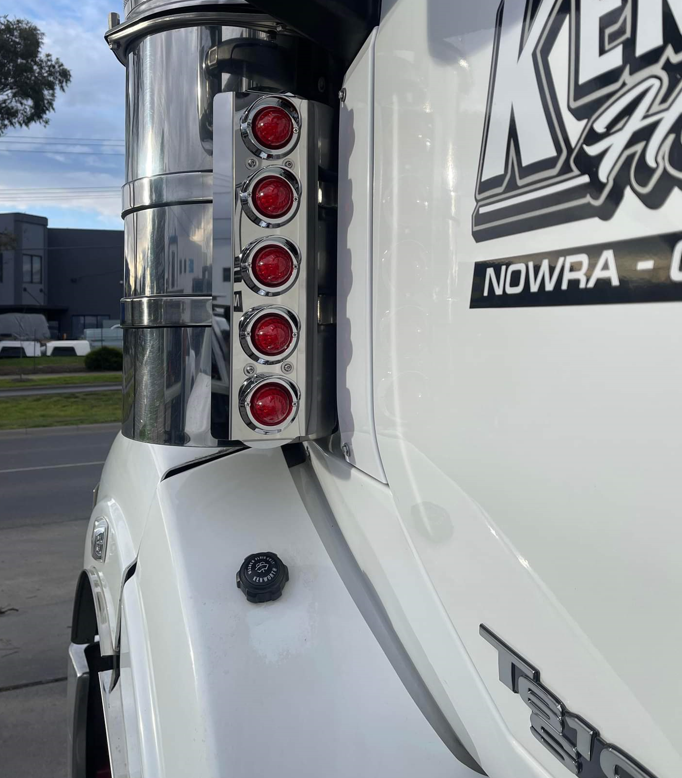 Stainless Steel Air Box Light Red To Suit Western Star