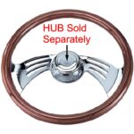 Steering Wheel 2 Spoke Wing Style Chrome