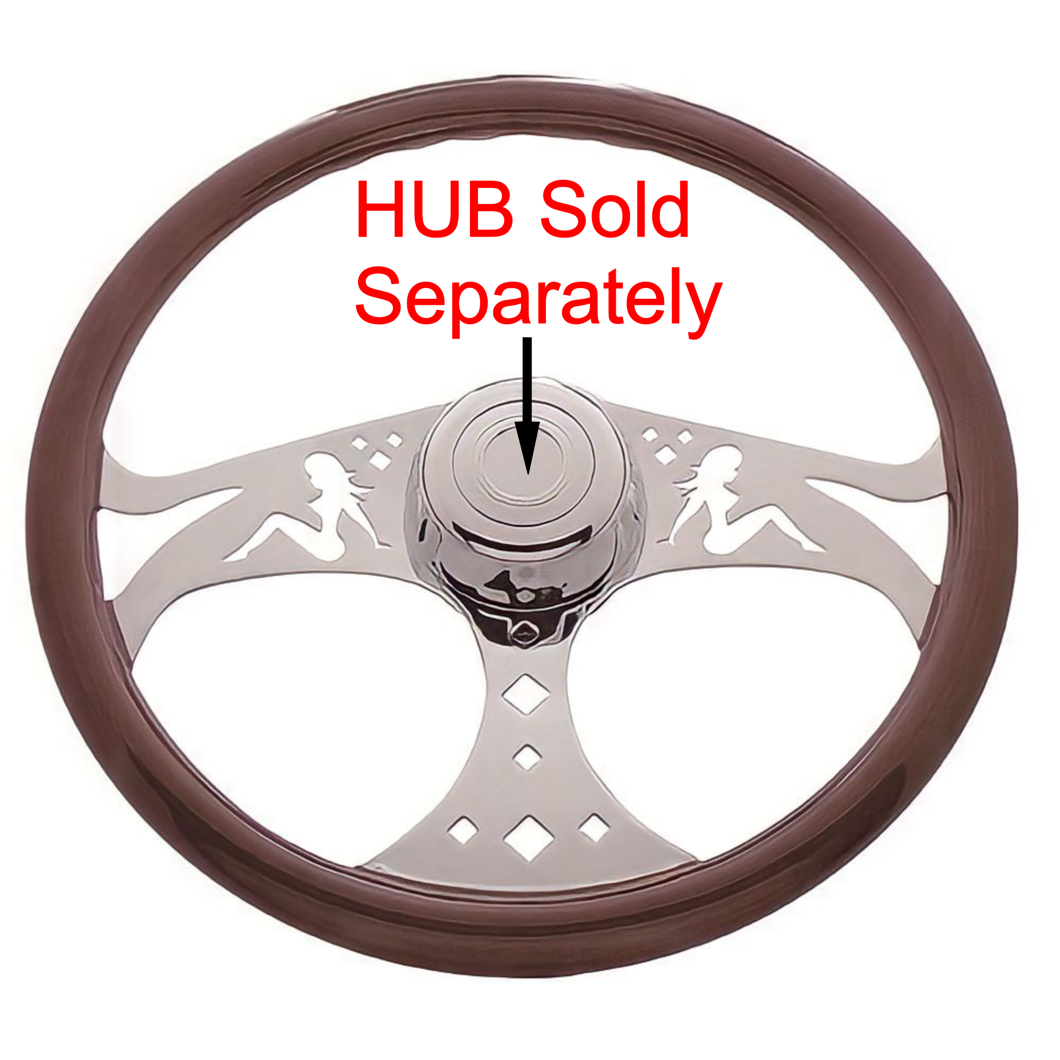 Steering Wheel 3 Spoke Girls Chrome
