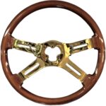 Steering Wheel 4 Spoke Straight Gold