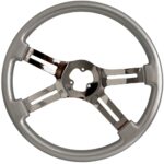 Steering Wheel 4 Spoke Straight Silver