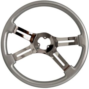 Steering Wheel 4 Spoke Straight Silver