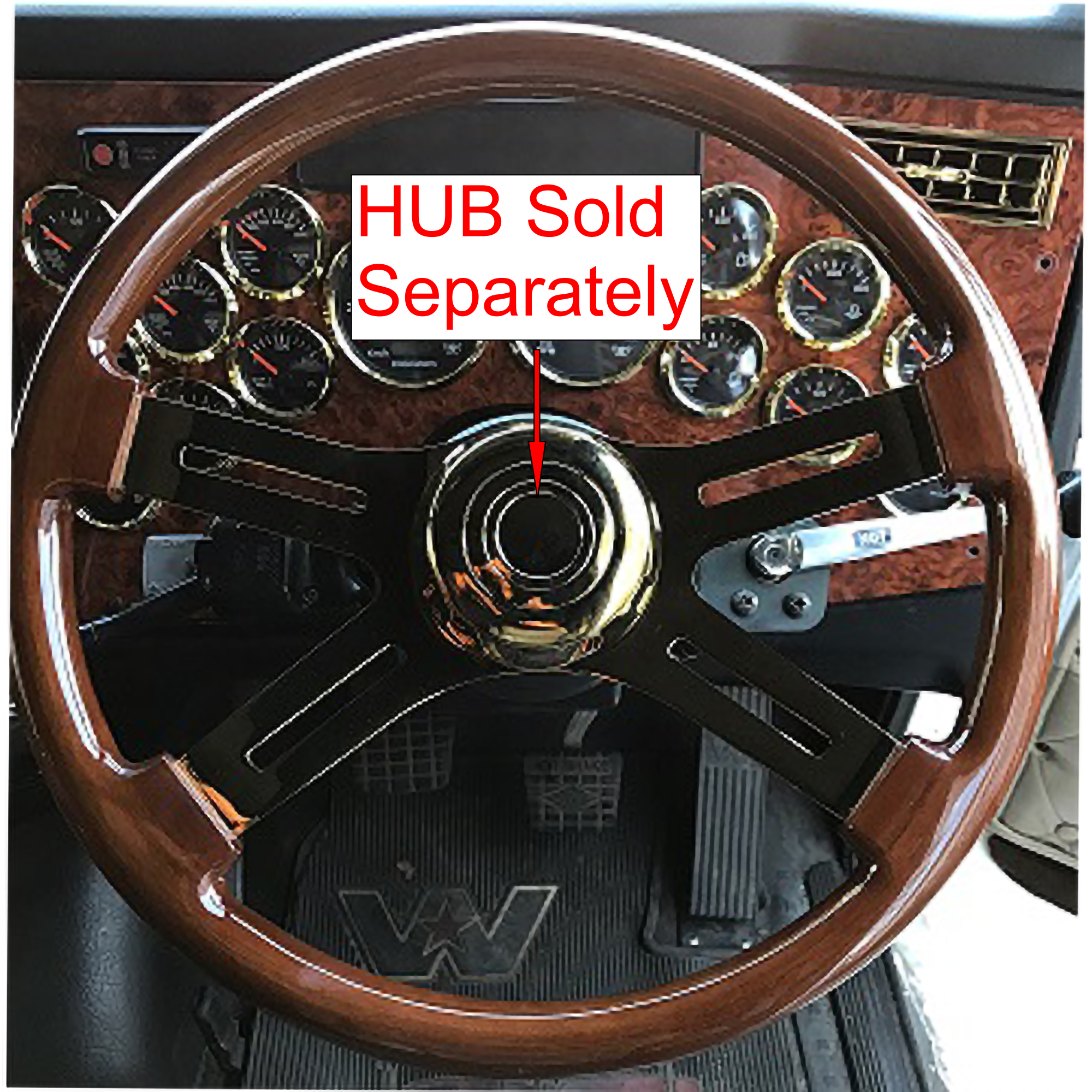 Steering Wheel 4 Spoke Straight Gold