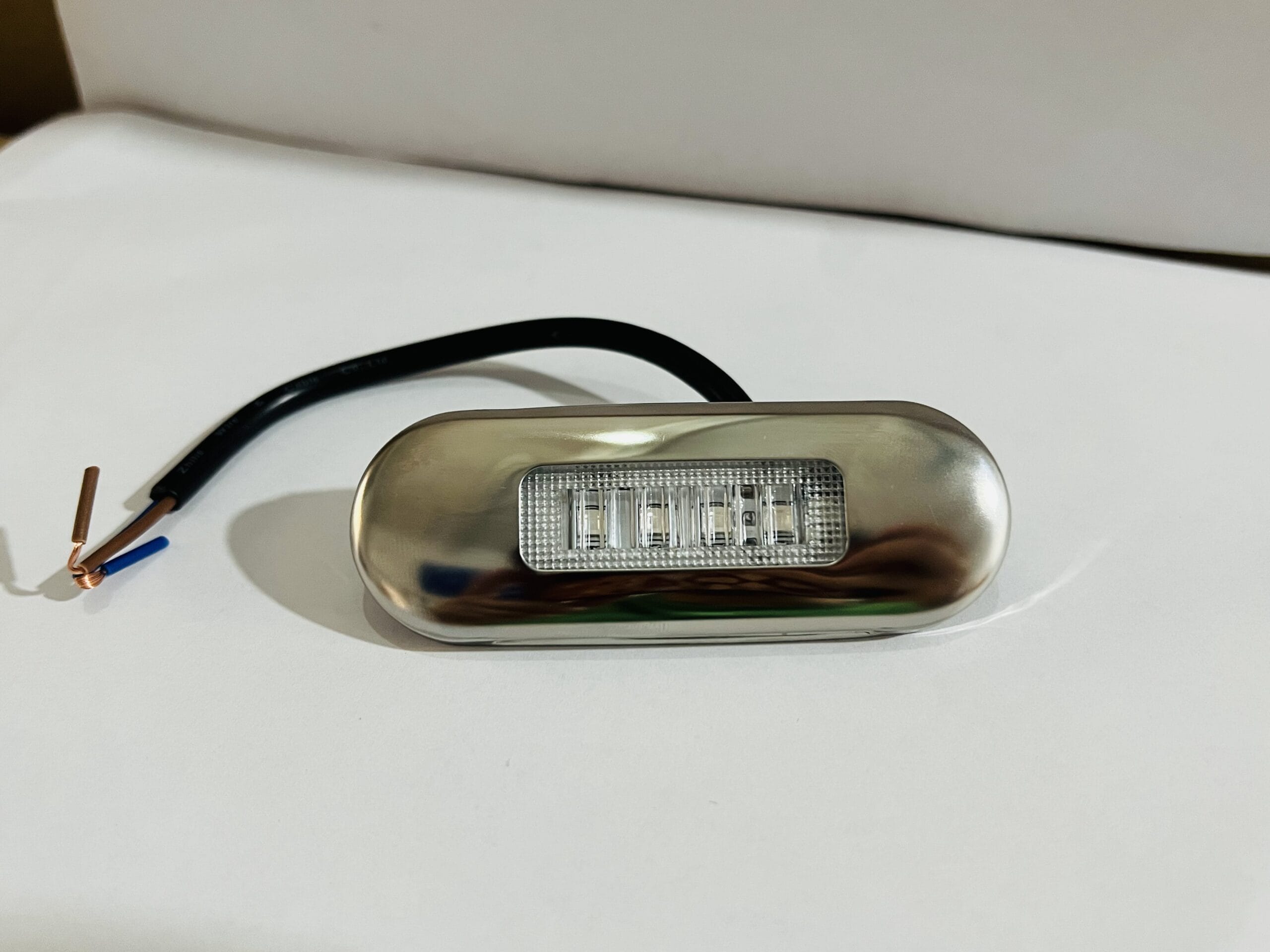 LED Multi-Volt Clear/Green Flush Mount with Stainless Steel Trim